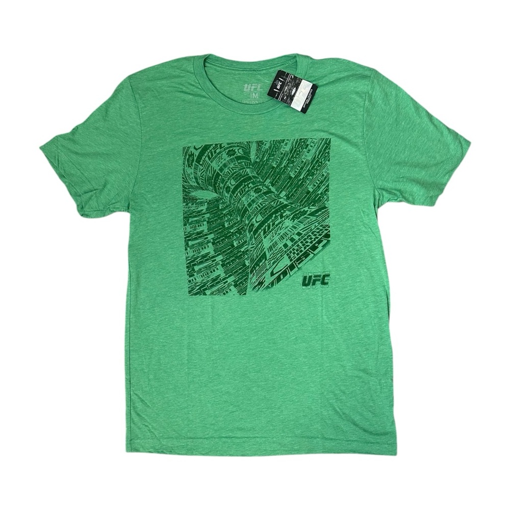 UFC Velocity Green Graphic Unisex Men Women T-Shirt $35 MSRP Authentic UFC NWT